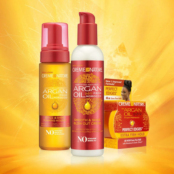 CREME  OF NATURE ARGAN OIL FROM MOROCCO Style & Shine Foaming Mousse 7 OZ