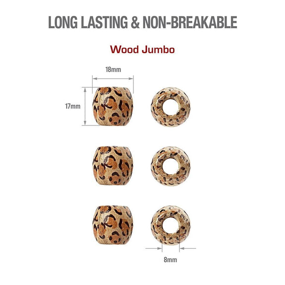 RED BY KISS Jumbo Leopard Pattern Wood Hair Beads (12pcs)