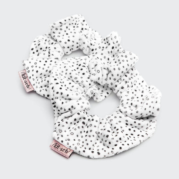 KITSCH Micro Dot Microfiber Quick-Dry Towel Scrunchies 2pc Set