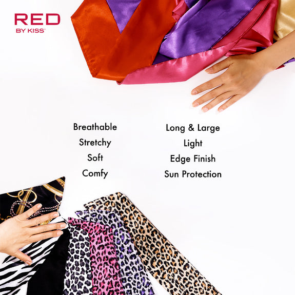 RED BY KISS Silky Satin Wrap Scarf 60″X19″