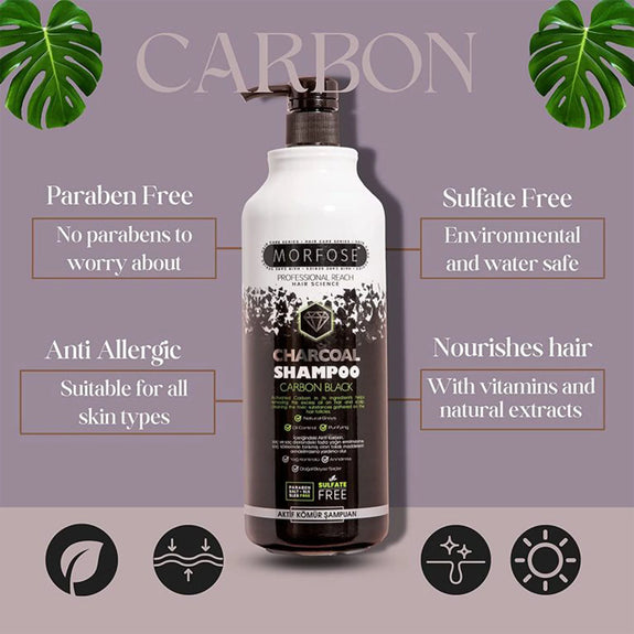 MORFOSE PROFESSIONAL REACH CHARCOAL SHAMPOO CARBON BLACK 1000 ML