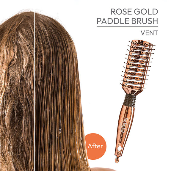 RED BY KISS Rose Gold Chrome Paddle Brush Vent  Beautiful Rose Gold Chrome Finish