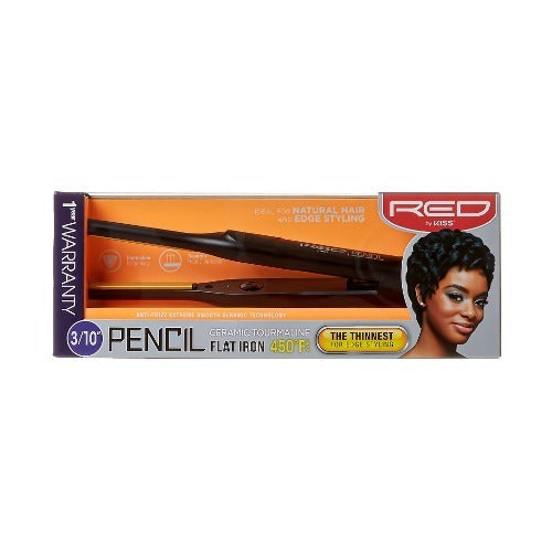 RED BY KISS THIN CERAMIC TOURMALINE PENCIL FLAT IRON 3/10″