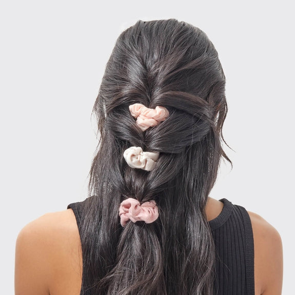 KITSCH Assorted Textured Scrunchies 5pc Set - Terracotta