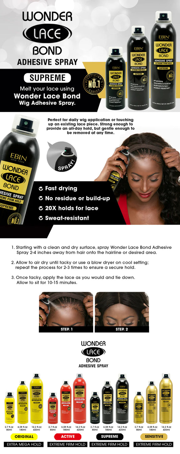EBIN WONDER LACE BOND WIG ADHESIVE SPRAY - SUPREME