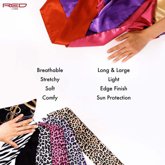 RED BY KISS Silky Satin Wrap Scarf 60″X18″