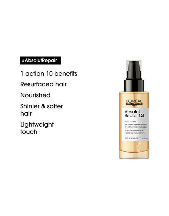 L'ORÉAL PROFESSIONNEL SERIE EXPERT   ABSOLUT REPAIR 10 IN 1 LEAVE IN OIL 90ML