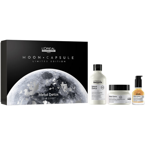 L'ORÉAL PROFESSIONNEL SERIE EXPERT METAL DETOX TRIO GIFT SET: PROTECTS HAIR FROM DAMAGE FOR  SHAMPOO 300ML MASK 250ML OIL50ML