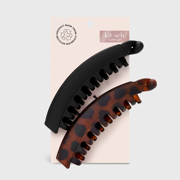 KITSCH Banana Clips 2pc Set - Black & Tort