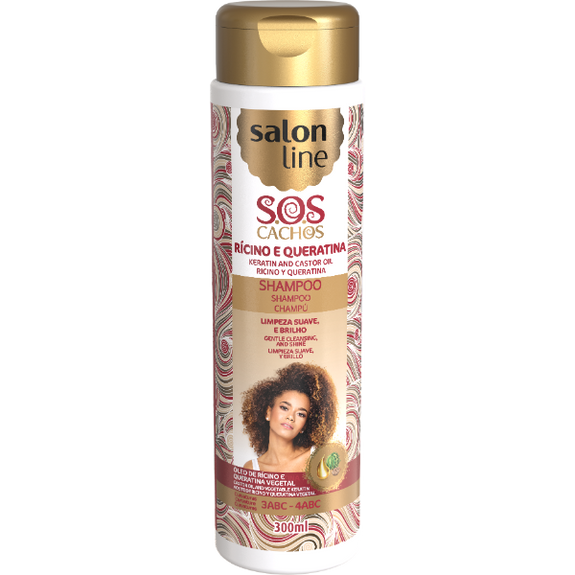 SALON LINE SOS CASTOR OIL AND KERATIN EXTREME REPAIR SHAMPOO 300 ML