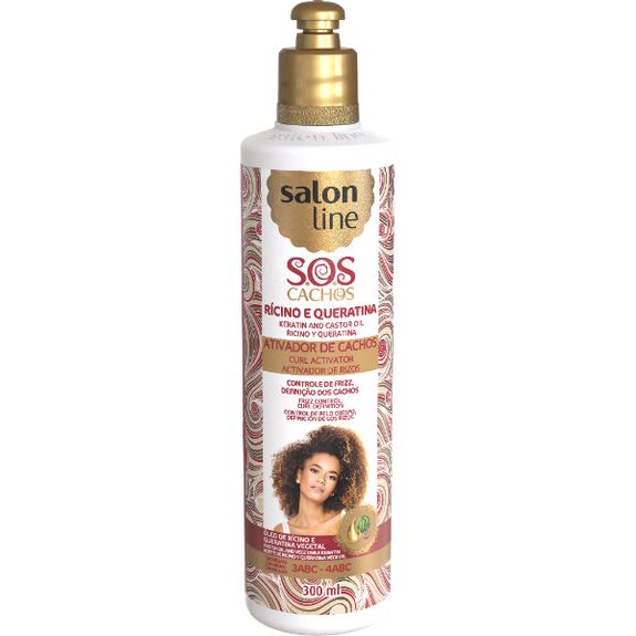 SALON LINE SOS CASTOR OIL AND KERATIN EXTREME REPAIR  CURL ACTIVATOR 300 ML
