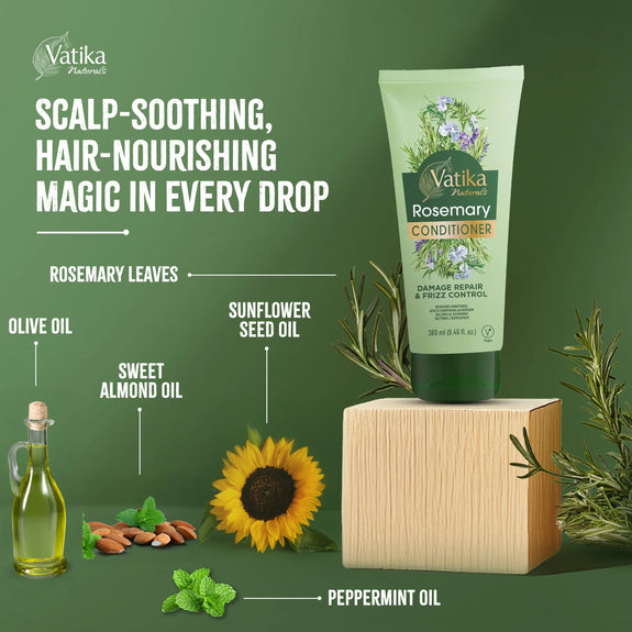 Vatika Natural Rosemary Conditioner Damage Repair & Frizz Control  - 280gm