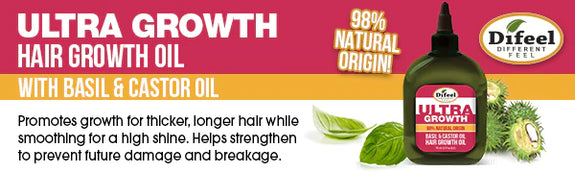 DIFEEL ULTRA GROWTH BASIL & CASTOR HAIR GROWTH OIL 8 OZ.