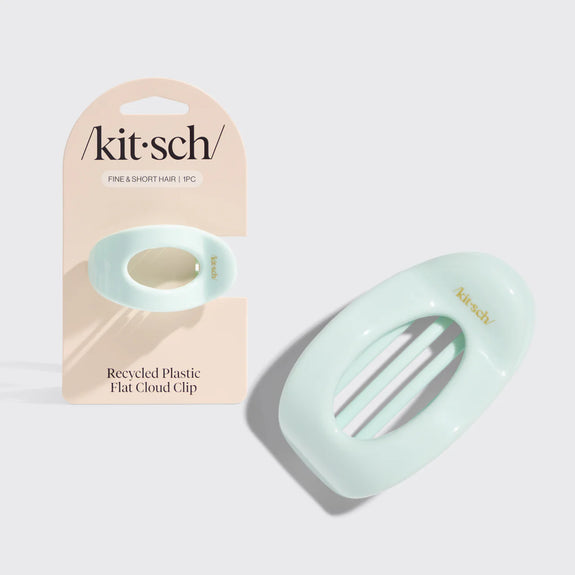 kitsch Recycled Plastic Small Flat Cloud Clip - Sage Leaf