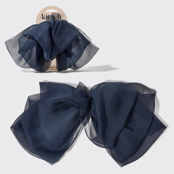 KITSCH Blue Orchid Chiffon Bow Hair Clip