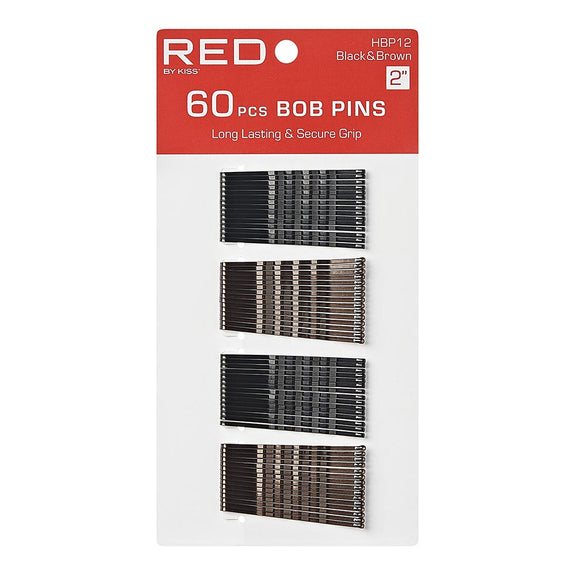 RED BY KISS  Bob Pins Brown Black  2" 60 pcs
