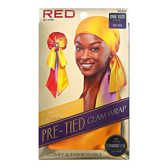 RED BY KISS Pre-Tied Satin Glam Wrap