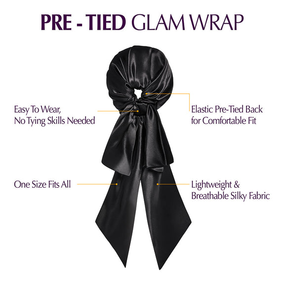 RED BY KISS Pre-Tied Satin Glam Wrap