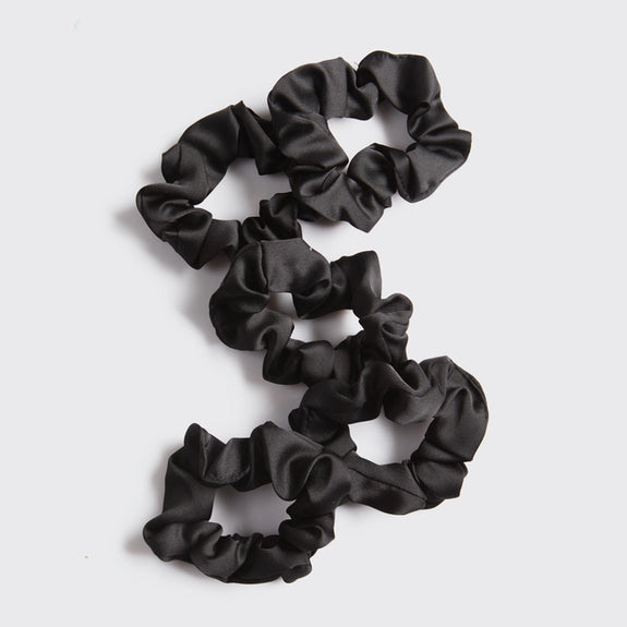 KITSCH Satin Sleep Scrunchies 5pc - Black