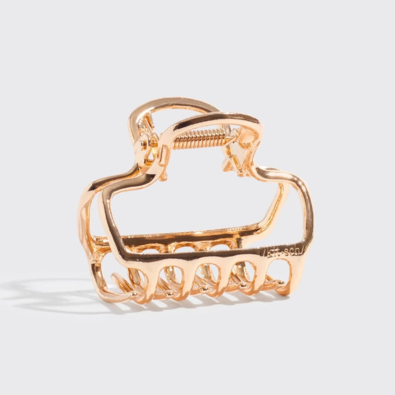 KITCH Metal Medium Open Shape Puffy Claw Clip - Gold