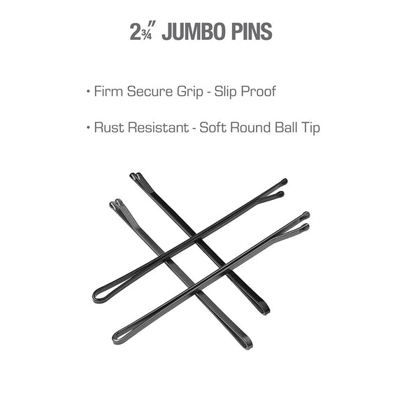 RED BY KISS  Bob Pins Jumbo 2 3/4" 40 OCT BLACK