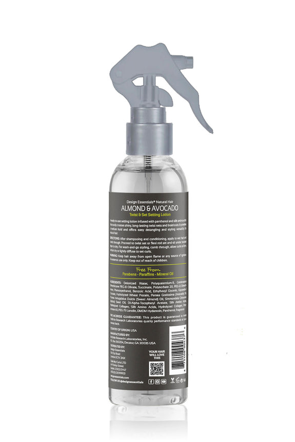 DESIGN ESSENTIALS ALMOND AVOCADO  Twist & Set Setting Lotion-8 oz