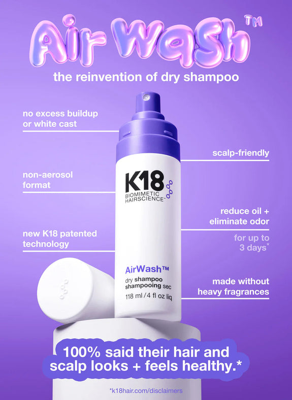 K18 AirWash™ dry shampoo 118 ml