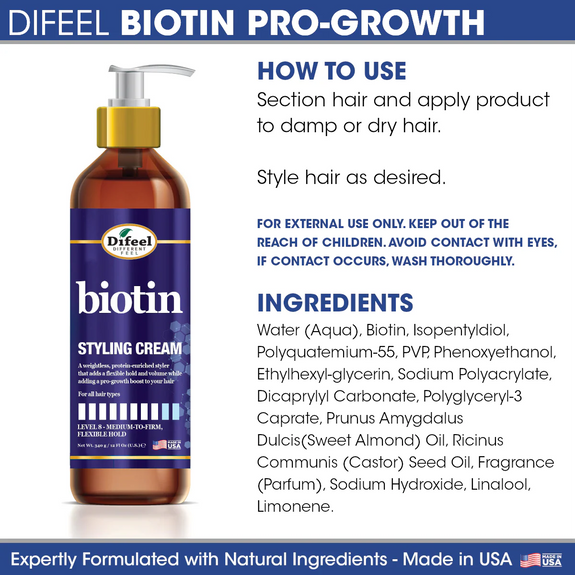 DIFEEL BIOTIN STYLING CREAM 12 OZ