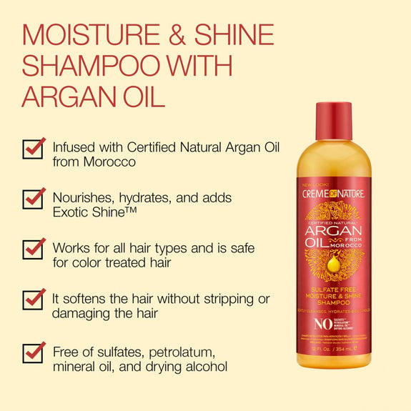 CREME OF NATURE ARGAN OIL FROM MOROCCO Sulfate-Free Moisture & Shine Shampoo