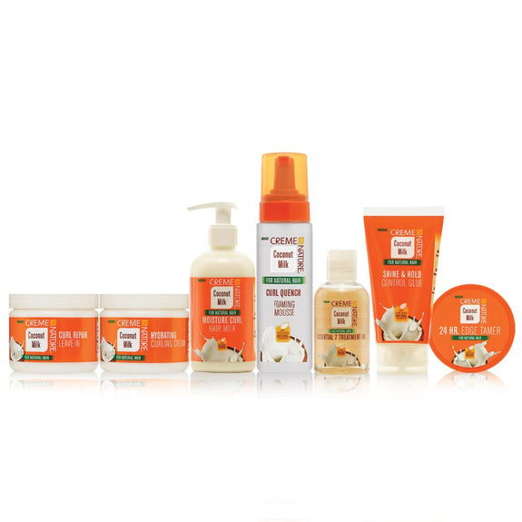 CREME  OF NATURE Coconut Milk Curl Quench Foaming Mousse 7 OZ