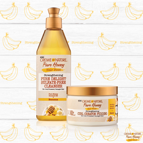 CREME OF NATURE PURE HONEY Hair Food Strengthening Curl Creator Pudding 11.5 oz