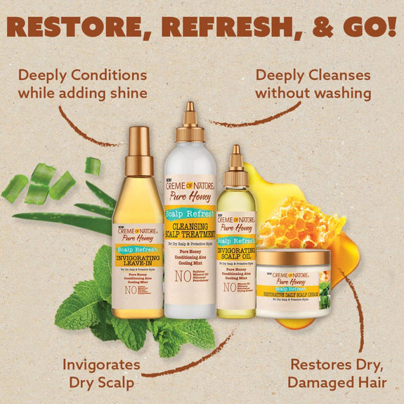 CREME OF NATURE PURE HONEY Scalp Refresh Cleansing Scalp Treatment -8 oz