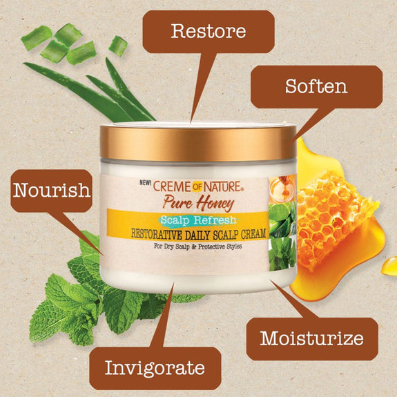 CREME OF NATURE PURE HONEY Scalp Refresh Restorative Daily Scalp Cream 4.7 oz