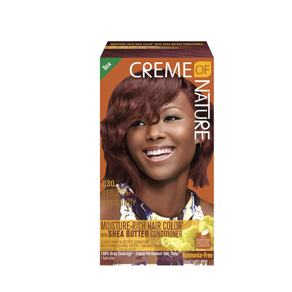 CREME OF NATURE  Moisture-Rich Hair Color C30 RED HOT BURGUNDY