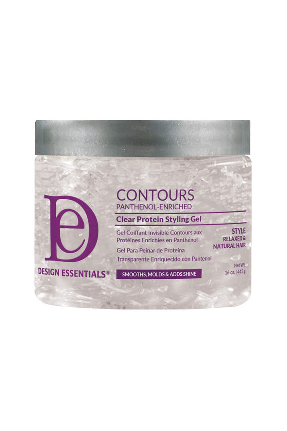 DESIGN ESSENTIALS Contours Panthenol Enriched Clear Protein Styling Gel-16 OZ