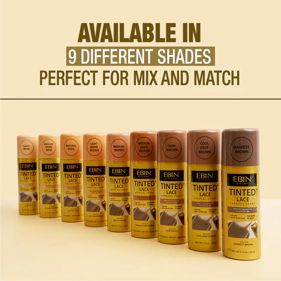 EBIN TINTED LACE AEROSOL SPRAY - MEDIUM DARK BROWN