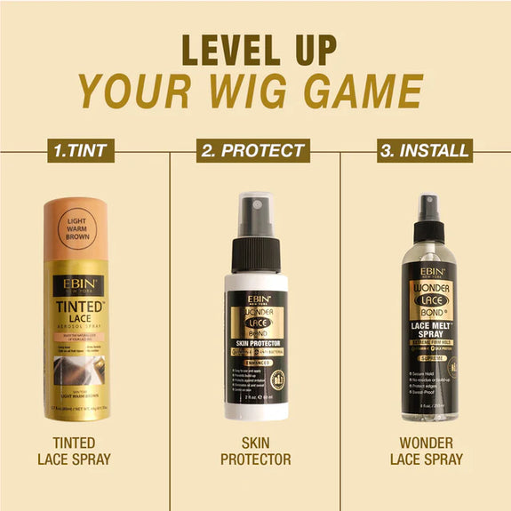 EBIN TINTED LACE AEROSOL SPRAY - DARK BROWN