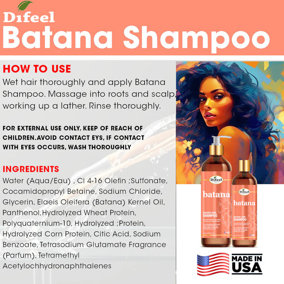 DIFEEL BATANA  SULFATE FREE SHAMPOO 33 OZ