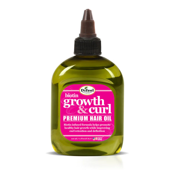 DIFEEL GROWTH AND CURL BIOTIN PREMIUM HAIR OIL 7.1 OZ.