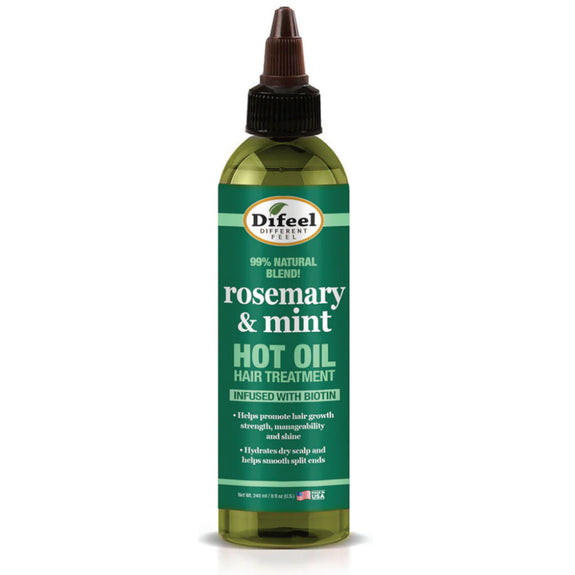 DIFEEL ROSEMARY AND MINT HOT OIL HAIR TREATMENT WITH BIOTIN 8 OZ.