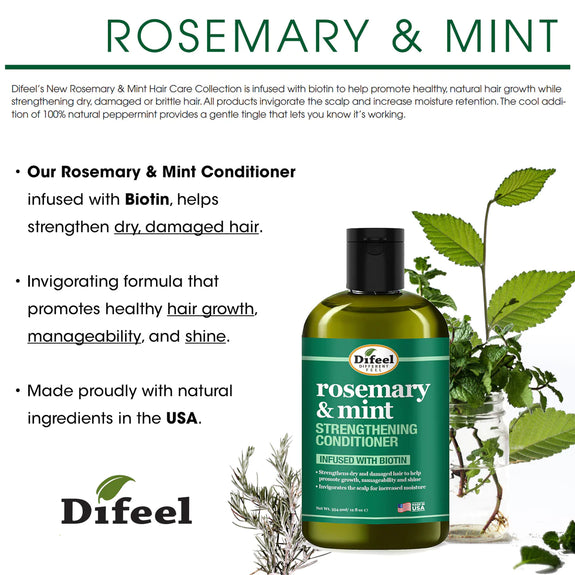 DIFEEL ROSEMARY AND MINT HAIR STRENGTHENING CONDITIONER WITH BIOTIN