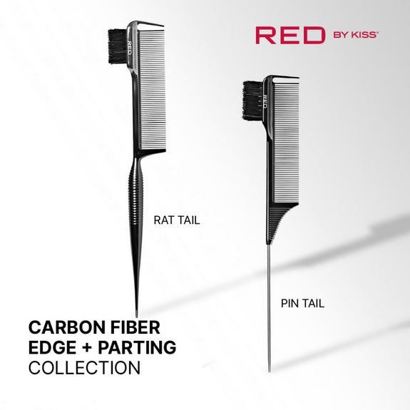 RED BY KISS 100% Boar Bristle 3-in-1 Edge & Parting PIN TAIL Comb