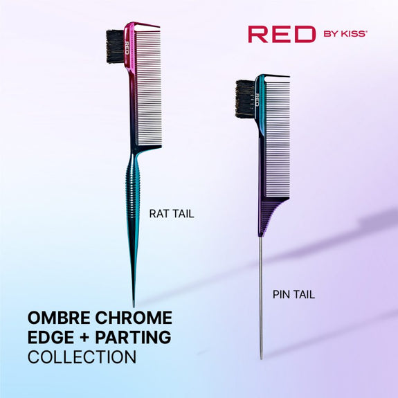 RED BY KISS 100% Boar Bristle 3-in-1 Edge & Parting rat tail Comb