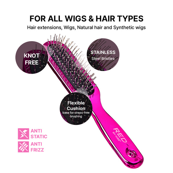 RED BY KISS Mini Styling Wig Brush  Anti-Static & Anti-Frizz