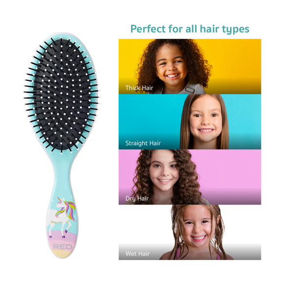 RED BY KISS Mythical Animals Oval Detangling Brush Rainbow