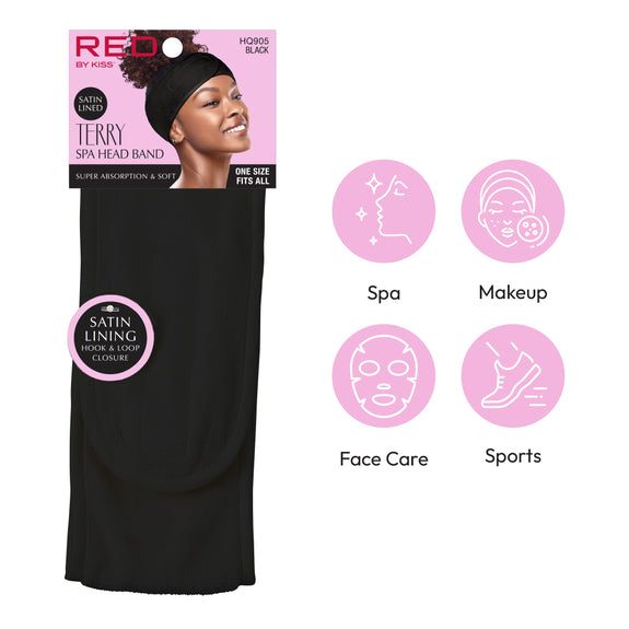 RED BY KISS Hook and Loop Fastener Spa Headband
