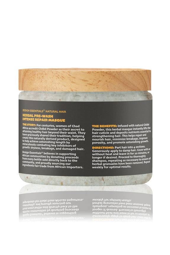 DESIGN ESSENTIALS AFRICAN CHEBE  Herbal Pre-Wash Intense Repair Masque-12 OZ