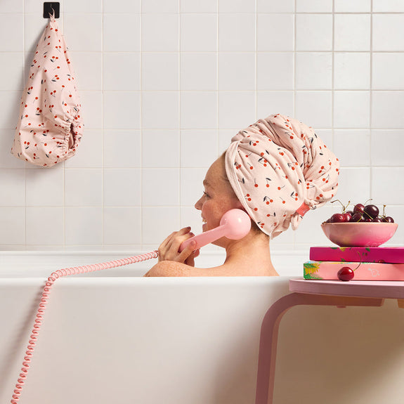 KITSCH Cherry Print XL Hair Towel Wrap