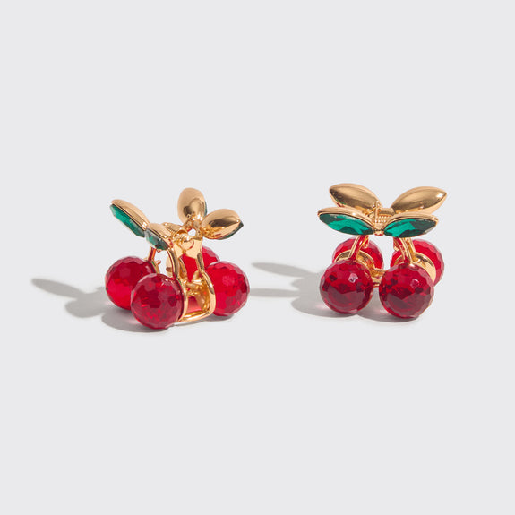 KITSCH Cherry Rhinestone Claw Clips 2pc Set - Mini