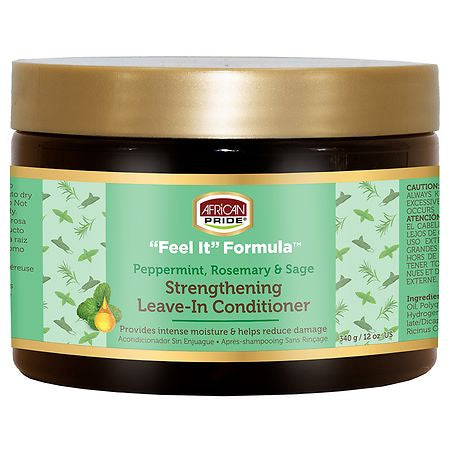African Pride Feel It Formula Strengthening Leave In Conditioner, 12.0 OZ